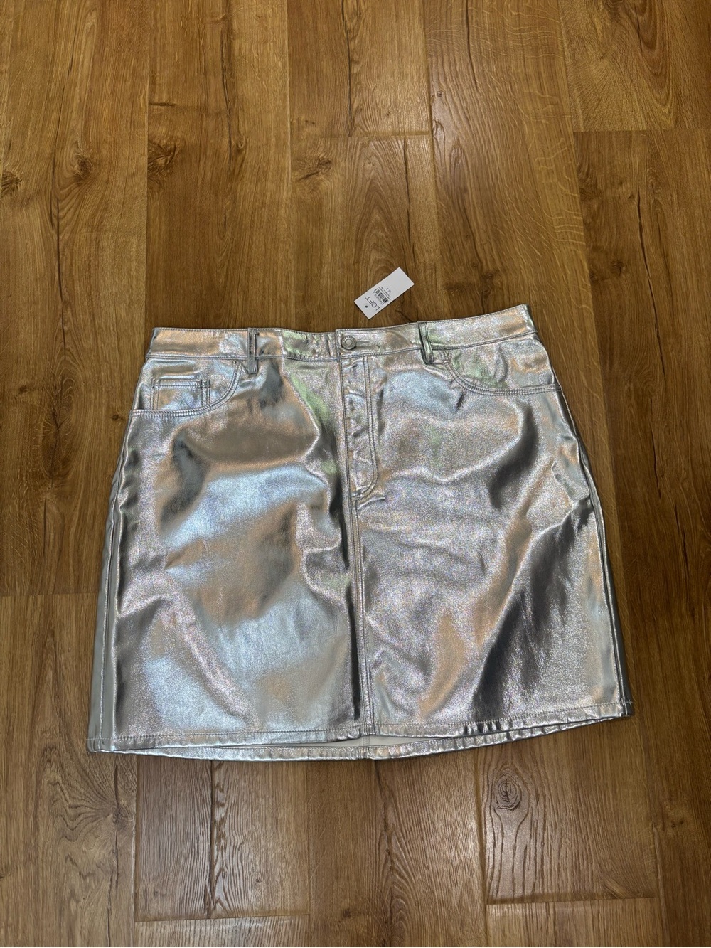 LOFT Metallic Silver Mini Skirt